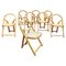 Mid-Century Italian Straw and Wooden Arca Chairs by Sabadin for Crassevig, 1970s, Set of 8, Image 1