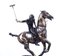 Sculpture de Cheval au Galop de Joueur de Polo Vintage en Bronze, 20ème Siècle 2