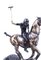 Galoppierende Vintage Skulptur eines Pferdespielers aus Bronze, 20. Jh 3