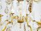 Large Italian Gold Leaf Metal and Faceted Crystal 12-Light Chandelier, 1930s, Image 20