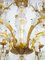 Large Italian Gold Leaf Metal and Faceted Crystal 12-Light Chandelier, 1930s 16