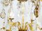 Large Italian Gold Leaf Metal and Faceted Crystal 12-Light Chandelier, 1930s 21
