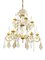 Large Italian Gold Leaf Metal and Faceted Crystal 12-Light Chandelier, 1930s, Image 11