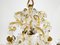 Large Italian Gold Leaf Metal and Faceted Crystal 12-Light Chandelier, 1930s 2