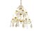 Large Italian Gold Leaf Metal and Faceted Crystal 12-Light Chandelier, 1930s, Image 1