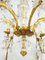 Large Italian Gold Leaf Metal and Faceted Crystal 12-Light Chandelier, 1930s 19