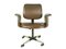 Italian Brown Skai and Metal Wheeled Office Chair, Image 2