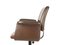 Italian Brown Skai and Metal Wheeled Office Chair, Image 3