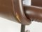 Italian Brown Skai and Metal Wheeled Office Chair, Image 12