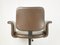 Italian Brown Skai and Metal Wheeled Office Chair, Image 6