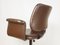 Italian Brown Skai and Metal Wheeled Office Chair, Image 5