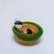 Vintage Mid-Century Bowl in Green Murano Glass with Orange Accents, Image 3