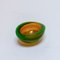 Vintage Mid-Century Bowl in Green Murano Glass with Orange Accents, Image 6