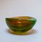 Vintage Mid-Century Bowl in Green Murano Glass with Orange Accents, Image 4