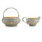 Russian Silver and Enamel Sugar Bowl and Cream Jug, Saltykov, 1890s, Set of 2 1
