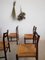 Scandinavian Style Rosewood and Straw Chairs, Set of 4 5