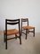 Scandinavian Style Rosewood and Straw Chairs, Set of 4 14