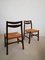 Scandinavian Style Rosewood and Straw Chairs, Set of 4, Image 14