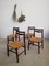 Scandinavian Style Rosewood and Straw Chairs, Set of 4, Image 8