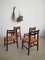 Scandinavian Style Rosewood and Straw Chairs, Set of 4 3