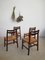 Scandinavian Style Rosewood and Straw Chairs, Set of 4, Image 3