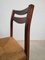Scandinavian Style Rosewood and Straw Chairs, Set of 4 20