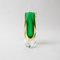Vintage Flavio Poli Style NOS Vase in Green Submerged Murano Glass 2