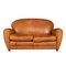 French 2-Seater Tan Sheepskin Leather Sofa, Image 1