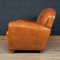 French 2-Seater Tan Sheepskin Leather Sofa 4