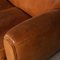 French 2-Seater Tan Sheepskin Leather Sofa, Image 6