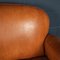 French 2-Seater Tan Sheepskin Leather Sofa 11