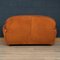 French 2-Seater Tan Sheepskin Leather Sofa 3