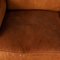 French 2-Seater Tan Sheepskin Leather Sofa 14