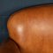 French 2-Seater Tan Sheepskin Leather Sofa, Image 13