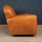 French 2-Seater Tan Sheepskin Leather Sofa 2