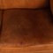 French 2-Seater Tan Sheepskin Leather Sofa 5