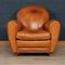 French Leather Wing Back Armchair, 1960s 4