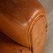 French Leather Wing Back Armchair, 1960s 21