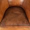 Art Deco Dutch Sheepskin Leather Tub Chair 18