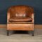 Art Deco Dutch Sheepskin Leather Tub Chair 2