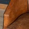 Art Deco Dutch Sheepskin Leather Tub Chair 11