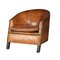 Art Deco Dutch Sheepskin Leather Tub Chair 1