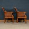 English Leather and Rattan Armchairs, Set of 2, Image 5