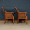 Fauteuils en Cuir et Rotin, Angleterre, Set de 2 5