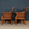 Fauteuils en Cuir et Rotin, Angleterre, Set de 2 4