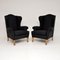 Antique Wing Back Armchairs by Hille, Set of 2, Image 1
