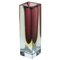 Small Vintage Geometric Flavio Poli Style Vase in Violet Sommerso Murano Glass, Image 1