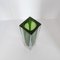 Small Vintage Geometric Flavio Poli Style Vase in Green Sommerso Murano Glass, Image 4