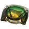 Vintage Italian Ashtray in Uranium Murano Glass with Yellow and Green Hues 1
