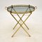 Vintage French Folding Side Table in Brass 1